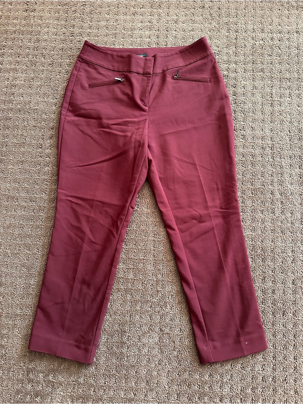 Ann Taylor Cropped Slim Ankle Pants - Wine